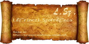 Lőrinczi Szofrónia névjegykártya